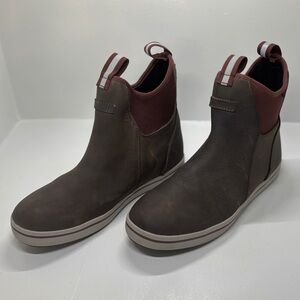 Men's XTRATUF Men's 6″ Grey Leather Ankle Deck Boots size 11
